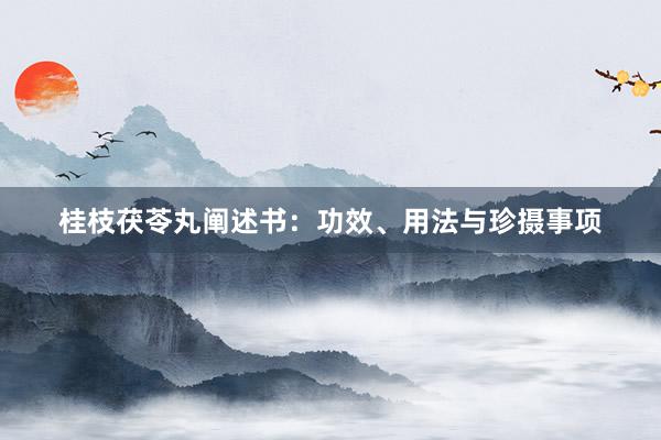 桂枝茯苓丸阐述书：功效、用法与珍摄事项